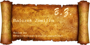 Balczek Zomilla névjegykártya